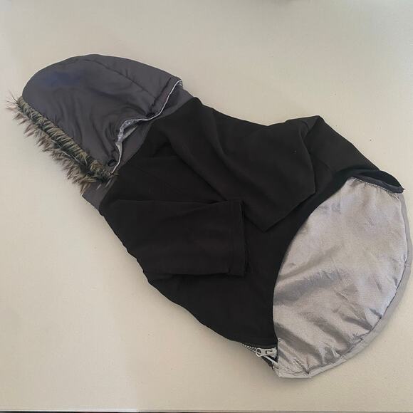 Kong Dog Grey Coat Hoodie Winter Jacket Large - Picture 2 of 5